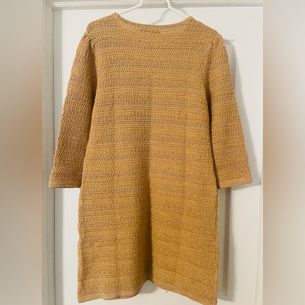 Lilly Pulitzer Rhysa Metallic Sweater Dress Bow Pockets Rattan Size L NWT - Picture 2 of 5